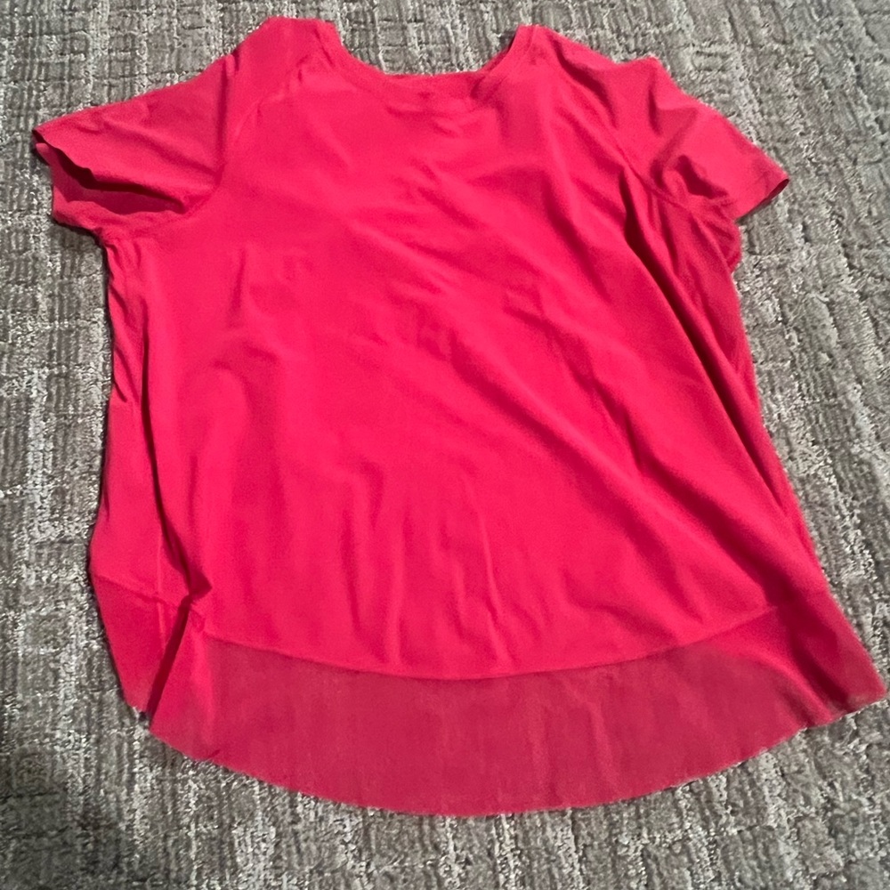 LuluLemon Hot Pink Open Back Mesh Shirt, size m